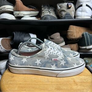 Vans era denim blue white stars